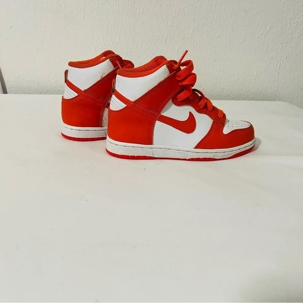 Nike Dunk High (PS) Retro 11.5C Og White/Orange Blaze-White Syracuse DD2314 100